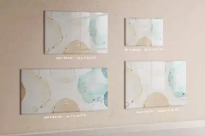 Pizarra de cristal magnética borrable con diseño de salpicaduras de acuarela