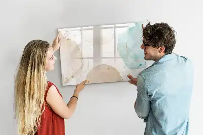 Pizarra de cristal magnética borrable con diseño de salpicaduras de acuarela