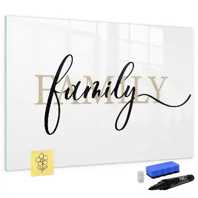 Pizarra magnética de pared diseño con texto familia y rotulador incluido