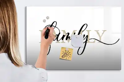 Pizarra magnética de pared diseño con texto familia y rotulador incluido