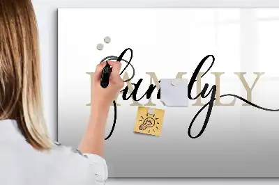 Pizarra magnética de pared diseño con texto familia y rotulador incluido