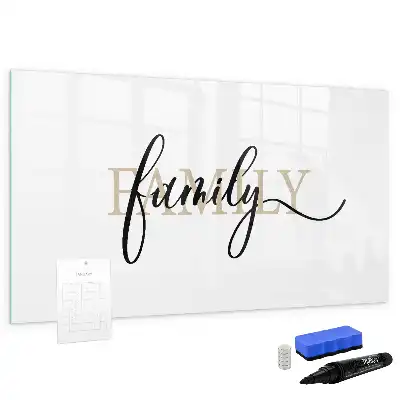 Pizarra magnética de pared diseño con texto familia y rotulador incluido