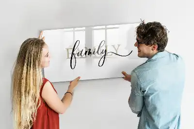 Pizarra magnética de pared diseño con texto familia y rotulador incluido