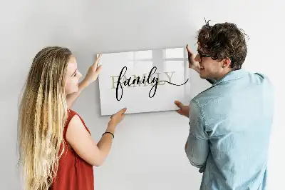Pizarra magnética de pared diseño con texto familia y rotulador incluido