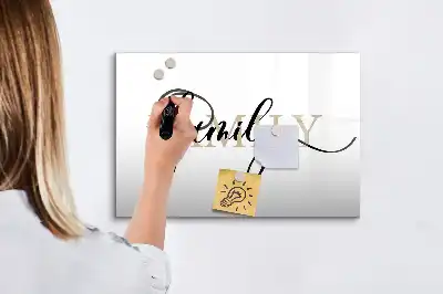 Pizarra magnética de pared diseño con texto familia y rotulador incluido