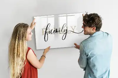 Pizarra magnética de pared diseño con texto familia y rotulador incluido