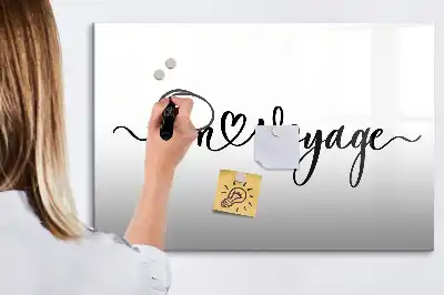Pizarra borrable de cristal con imanes diseño con texto Buen viaje