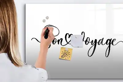 Pizarra borrable de cristal con imanes diseño con texto Buen viaje