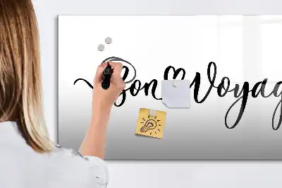 Pizarra borrable de cristal con imanes diseño con texto Buen viaje