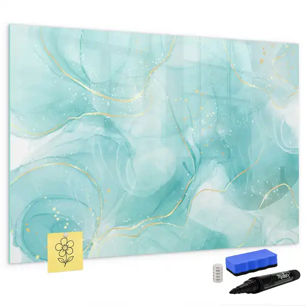 Pizarra magnética de pared con rotulador diseño de abstracción de mármol
