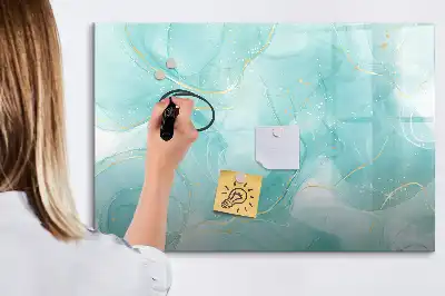 Pizarra magnética de pared con rotulador diseño de abstracción de mármol