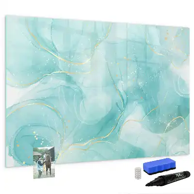 Pizarra magnética de pared con rotulador diseño de abstracción de mármol