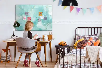 Pizarra magnética de pared con rotulador diseño de abstracción de mármol