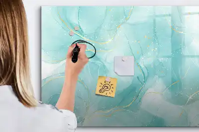 Pizarra magnética de pared con rotulador diseño de abstracción de mármol
