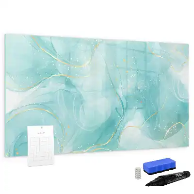 Pizarra magnética de pared con rotulador diseño de abstracción de mármol