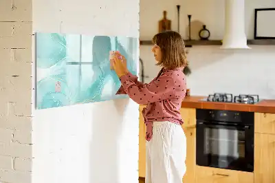 Pizarra magnética de pared con rotulador diseño de abstracción de mármol