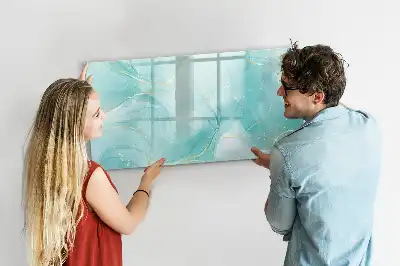 Pizarra magnética de pared con rotulador diseño de abstracción de mármol