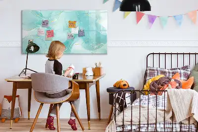 Pizarra magnética de pared con rotulador diseño de abstracción de mármol