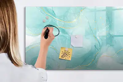 Pizarra magnética de pared con rotulador diseño de abstracción de mármol