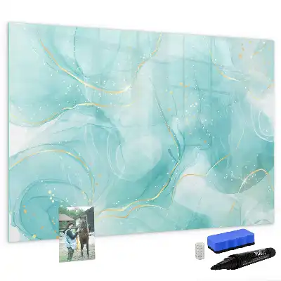Pizarra magnética de pared con rotulador diseño de abstracción de mármol