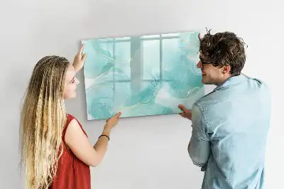 Pizarra magnética de pared con rotulador diseño de abstracción de mármol