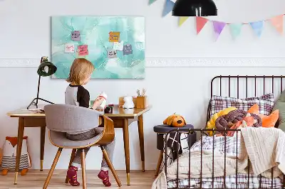 Pizarra magnética de pared con rotulador diseño de abstracción de mármol