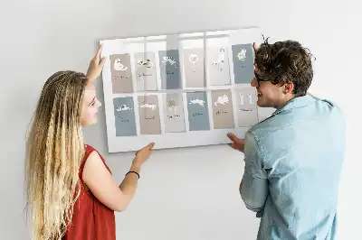 Pizarra borrable de cristal con imanes calendario con diseño de gatos
