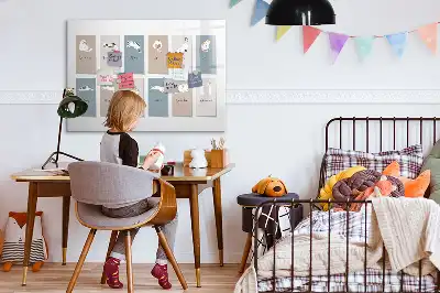 Pizarra borrable de cristal con imanes calendario con diseño de gatos
