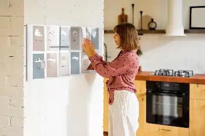 Pizarra borrable de cristal con imanes calendario con diseño de gatos