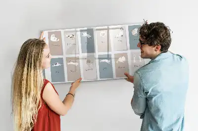 Pizarra borrable de cristal con imanes calendario con diseño de gatos
