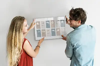 Pizarra borrable de cristal con imanes calendario con diseño de gatos