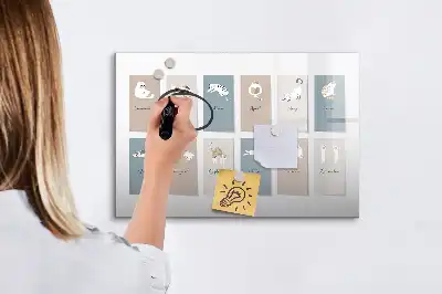 Pizarra borrable de cristal con imanes calendario con diseño de gatos