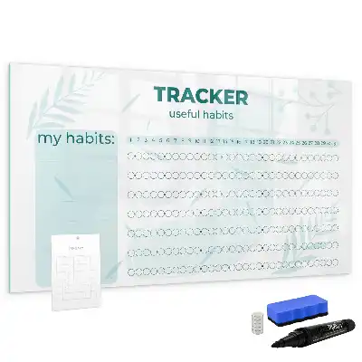Planificador de hábitos magnético de pared con rotulador incluido