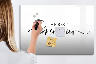 Pizarra borrable de cristal con imanes diseño con texto recuerdos