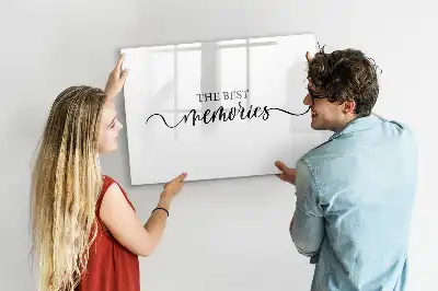 Pizarra borrable de cristal con imanes diseño con texto recuerdos