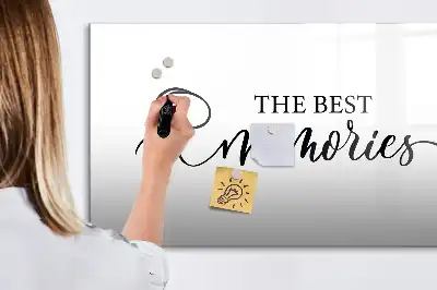 Pizarra borrable de cristal con imanes diseño con texto recuerdos