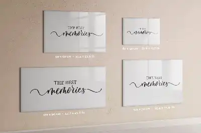 Pizarra borrable de cristal con imanes diseño con texto recuerdos