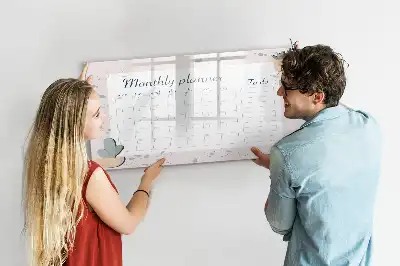Planificador mensual magnético de pared con rotulador incluido