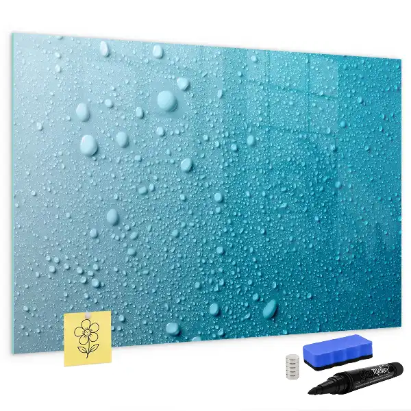 Pizarra de cristal magnética borrable modelo gotas de agua