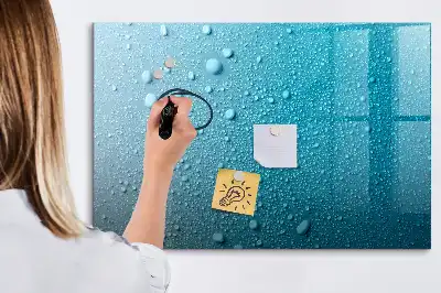 Pizarra de cristal magnética borrable modelo gotas de agua