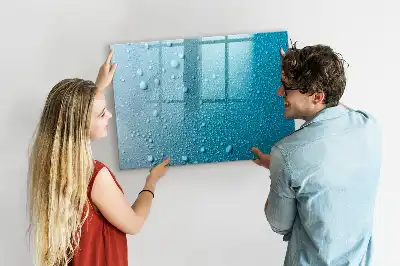 Pizarra de cristal magnética borrable modelo gotas de agua