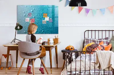 Pizarra de cristal magnética borrable modelo gotas de agua