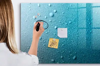 Pizarra de cristal magnética borrable modelo gotas de agua