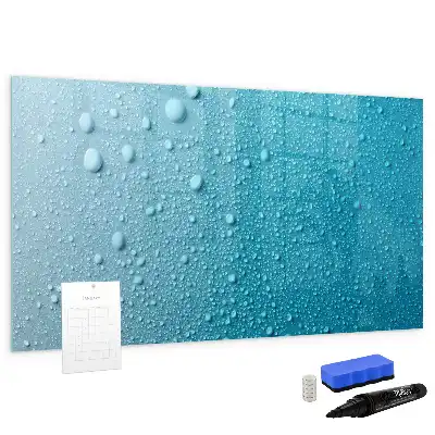 Pizarra de cristal magnética borrable modelo gotas de agua