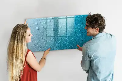 Pizarra de cristal magnética borrable modelo gotas de agua