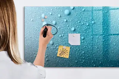 Pizarra de cristal magnética borrable modelo gotas de agua