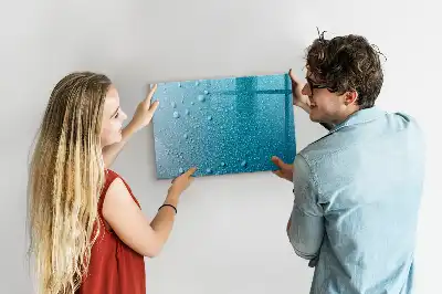 Pizarra de cristal magnética borrable modelo gotas de agua