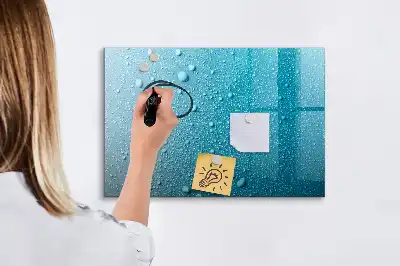 Pizarra de cristal magnética borrable modelo gotas de agua