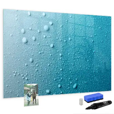 Pizarra de cristal magnética borrable modelo gotas de agua