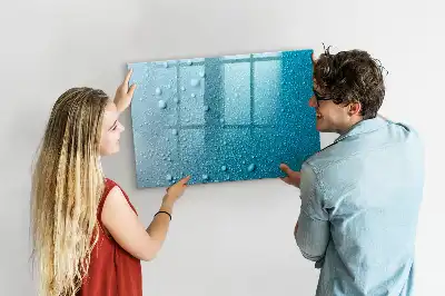 Pizarra de cristal magnética borrable modelo gotas de agua
